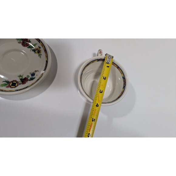 Syracuse China Dewitt Clinton Pilgrim Floral Pattern Vintage Cup Saucer Set - Picture 14 of 16